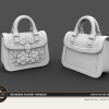 Grandmas flower handbag purse 3D printing STL file - Whimsical dollhouse miniatures, furniture. 3D printed dollhouse furniture and accessories by Dove & Pear.