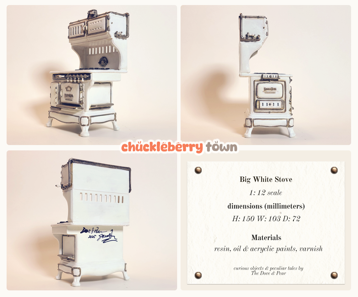 Vintage White Stove 1:12 scale miniature