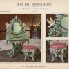 Hand-painted dressing table with mirror for 1:12 scale dollhouses by Dove & Pear. Storybook-inspired miniature appliances, fixtures, furniture and décor from Chuckleberry Town. Original Dove & Pear design.