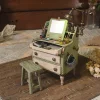 Painters Workbench – Hand-painted workbench for painters for 1:12 scale dollhouses by Dove & Pear. Storybook-inspired miniature appliances, fixtures, furniture and décor from Chuckleberry Town. Original Dove & Pear design.