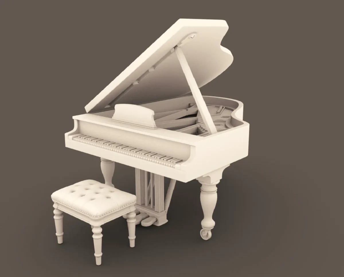 Grand Piano Archives 10 Dollhouse STL - home bedroom furniture and decor. 3D printing STL file - Storybook-inspired dollhouse miniatures, appliances furniture, décor and building supplies. Original designs by Dove & Pear.