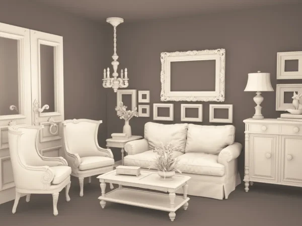 Rustic Elegance Archives 7 STL - home living room furniture and decor. 3D printing STL file - Storybook-inspired dollhouse miniatures, appliances furniture, décor and building supplies. Original designs by Dove & Pear.