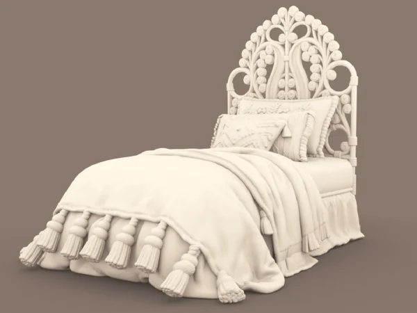 Boho Bed Archives 8 Dollhouse STL - home bedroom furniture and decor. 3D printing STL file - Storybook-inspired dollhouse miniatures, appliances furniture, décor and building supplies. Original designs by Dove & Pear.