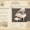 Grand Piano Archives 10 Dollhouse STL - home bedroom furniture and decor. 3D printing STL file - Storybook-inspired dollhouse miniatures, appliances furniture, décor and building supplies. Original designs by Dove & Pear.