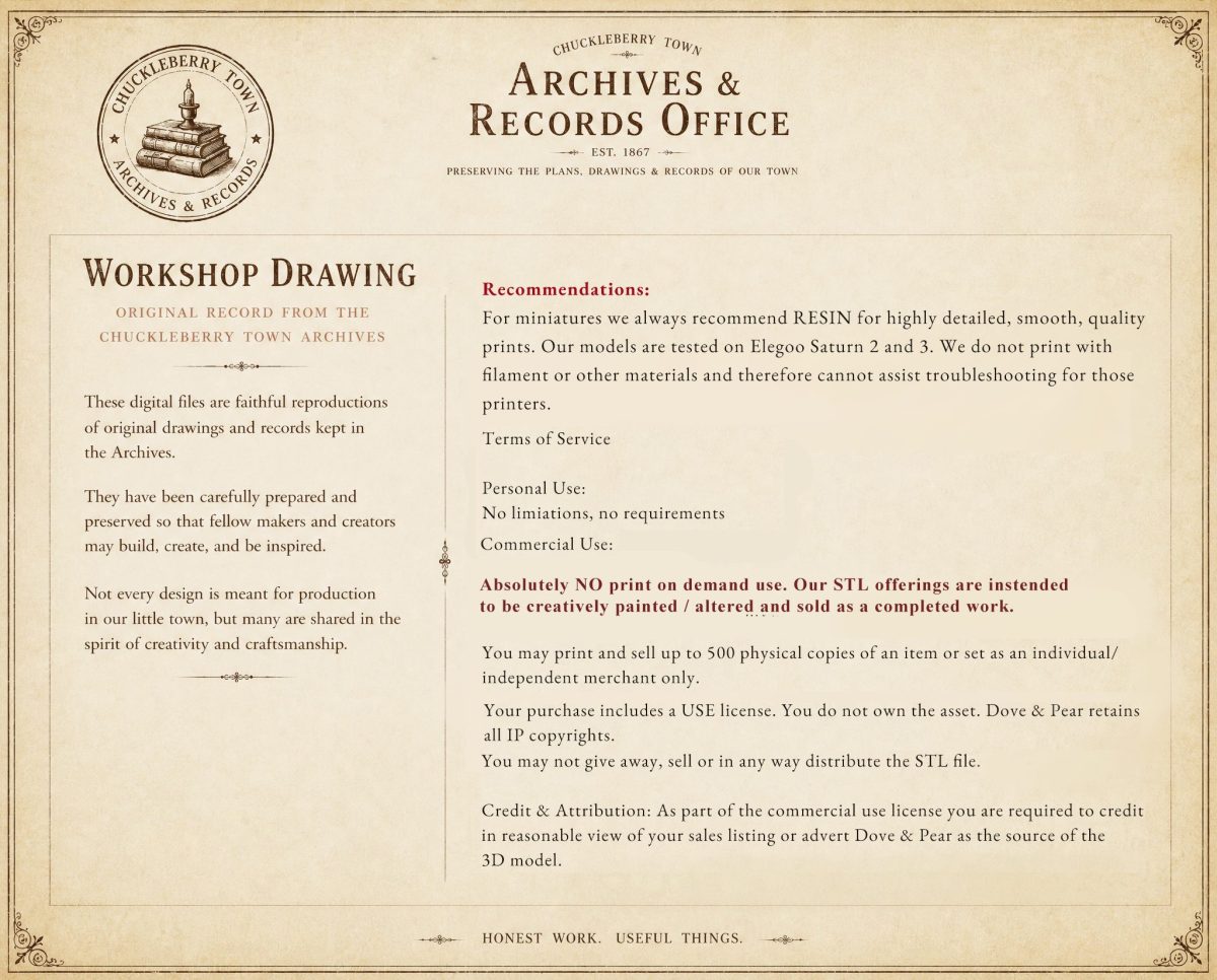 Dove & Pear STL Terms of Service