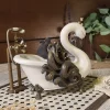 Hand-painted swan bathtub & faucet for 1:12 scale dollhouses by Dove & Pear. Storybook-inspired miniature appliances, fixtures, furniture and décor from Chuckleberry Town. Original Dove & Pear design.