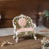 Whispering Garden Bench - Hand-painted dollhouse miniature Whispering Garden Bench – Hand-painted bench for 1:12 scale dollhouses by Dove & Pear. Storybook-inspired miniature appliances, fixtures, furniture and décor from Chuckleberry Town. Original Dove & Pear design.