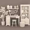 Writers Nook - home office furniture and decor. 3D printing STL file - Storybook-inspired dollhouse miniatures, appliances furniture, décor and building supplies. Original designs by Dove & Pear.
