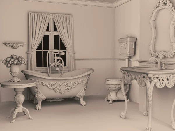Archives 28 - Victorian Clawfoot Bathtub bathroom set - Dollhouse STL - bathroom set including bathtub, sink, toilet. 3D printing STL file - Storybook-inspired dollhouse miniatures, appliances furniture, décor and building supplies. Original designs by Dove & Pear.