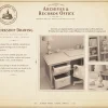 Archives 23 - Executive Home Office - Dollhouse STL - home office, desk, furniture and decor. 3D printing STL file - Storybook-inspired dollhouse miniatures, appliances furniture, décor and building supplies. Original designs by Dove & Pear.