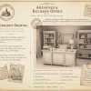 Archives 23 - Executive Home Office - Dollhouse STL - home office, desk, furniture and decor. 3D printing STL file - Storybook-inspired dollhouse miniatures, appliances furniture, décor and building supplies. Original designs by Dove & Pear.