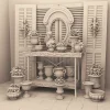 Archives 30 - The Conservatory Corner - Dollhouse STL - table, shutter doors and victorian style planter pots. 3D printing STL file - Storybook-inspired dollhouse miniatures, appliances furniture, décor and building supplies. Original designs by Dove & Pear.