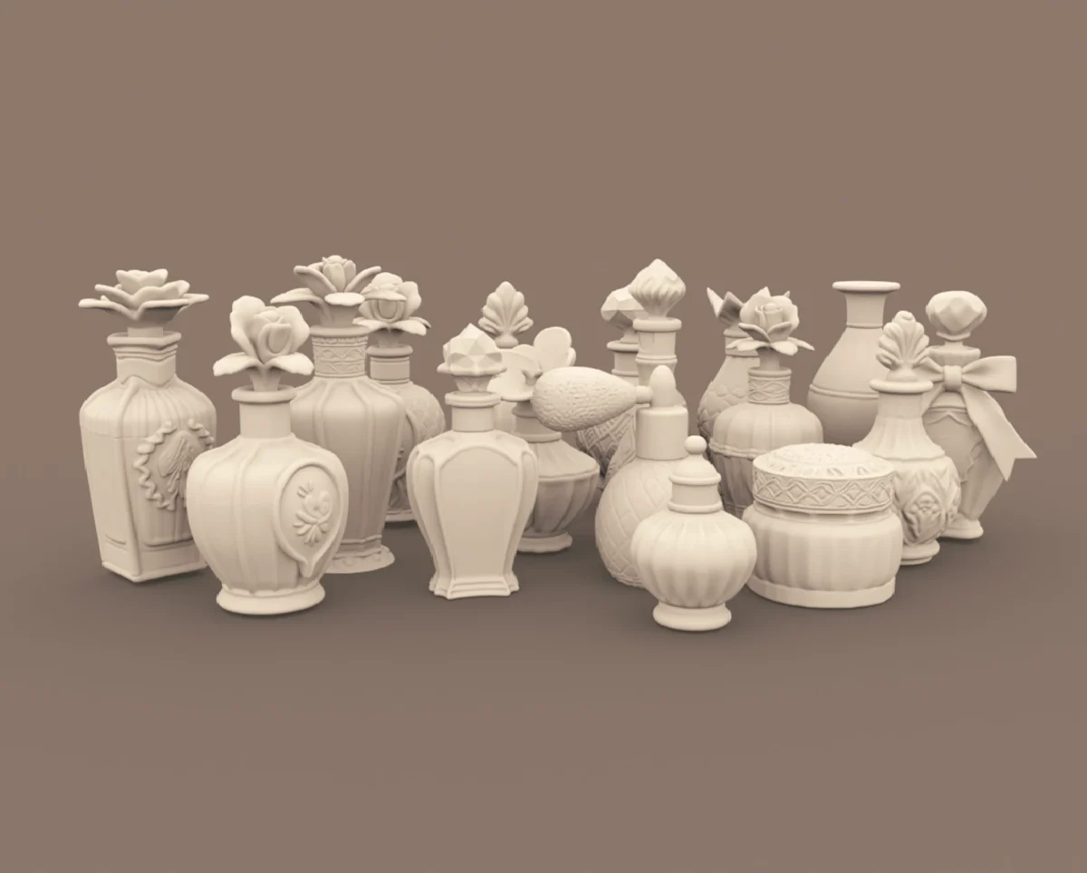 Archives 37 - Victorian Birds Vanity Set- Dollhouse STL - vanity table & stool set 3D printing STL file - Storybook-inspired dollhouse miniatures, appliances furniture, décor and building supplies. Original designs by Dove & Pear.