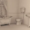Archives36_VictorianBathroom_Preview Archives 36 - Victorian Rose Bathroom Set - Dollhouse STL - 3 piece bathroom set 3D printing STL file - Storybook-inspired dollhouse miniatures, appliances furniture, décor and building supplies. Original designs by Dove & Pear.