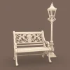 Archives 46 - Park Bench with Lamp Post - 3D printing STL file - Storybook-inspired dollhouse miniatures, appliances furniture, décor and building supplies. Original designs by Dove & Pear.