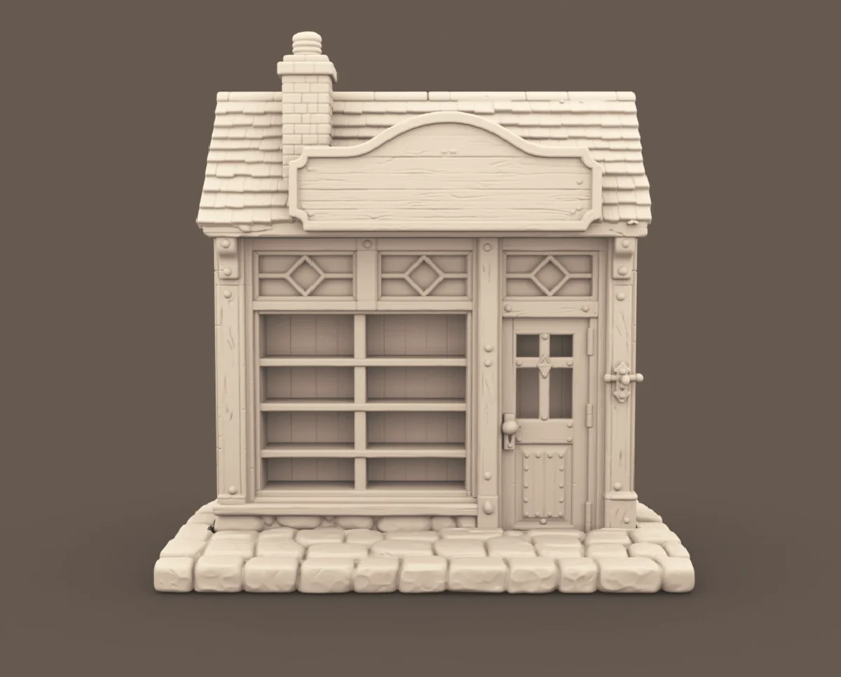 Archives 53 - Little Storefront building facade - 3D printing STL file - Storybook-inspired dollhouse miniatures, appliances furniture, décor and building supplies. Original designs by Dove & Pear.