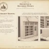 Archives 53 - Little Storefront building facade - 3D printing STL file - Storybook-inspired dollhouse miniatures, appliances furniture, décor and building supplies. Original designs by Dove & Pear.