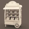 Archives 48 - Whimsical victorian dessert cart - 3D printing STL file - Storybook-inspired dollhouse miniatures, appliances furniture, décor and building supplies. Original designs by Dove & Pear.