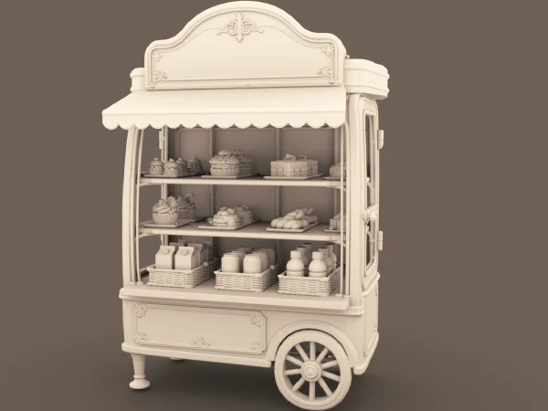 Archives 48 Dessert Cart Preview1 Archives 48 - Whimsical victorian dessert cart - 3D printing STL file - Storybook-inspired dollhouse miniatures, appliances furniture, décor and building supplies. Original designs by Dove & Pear.